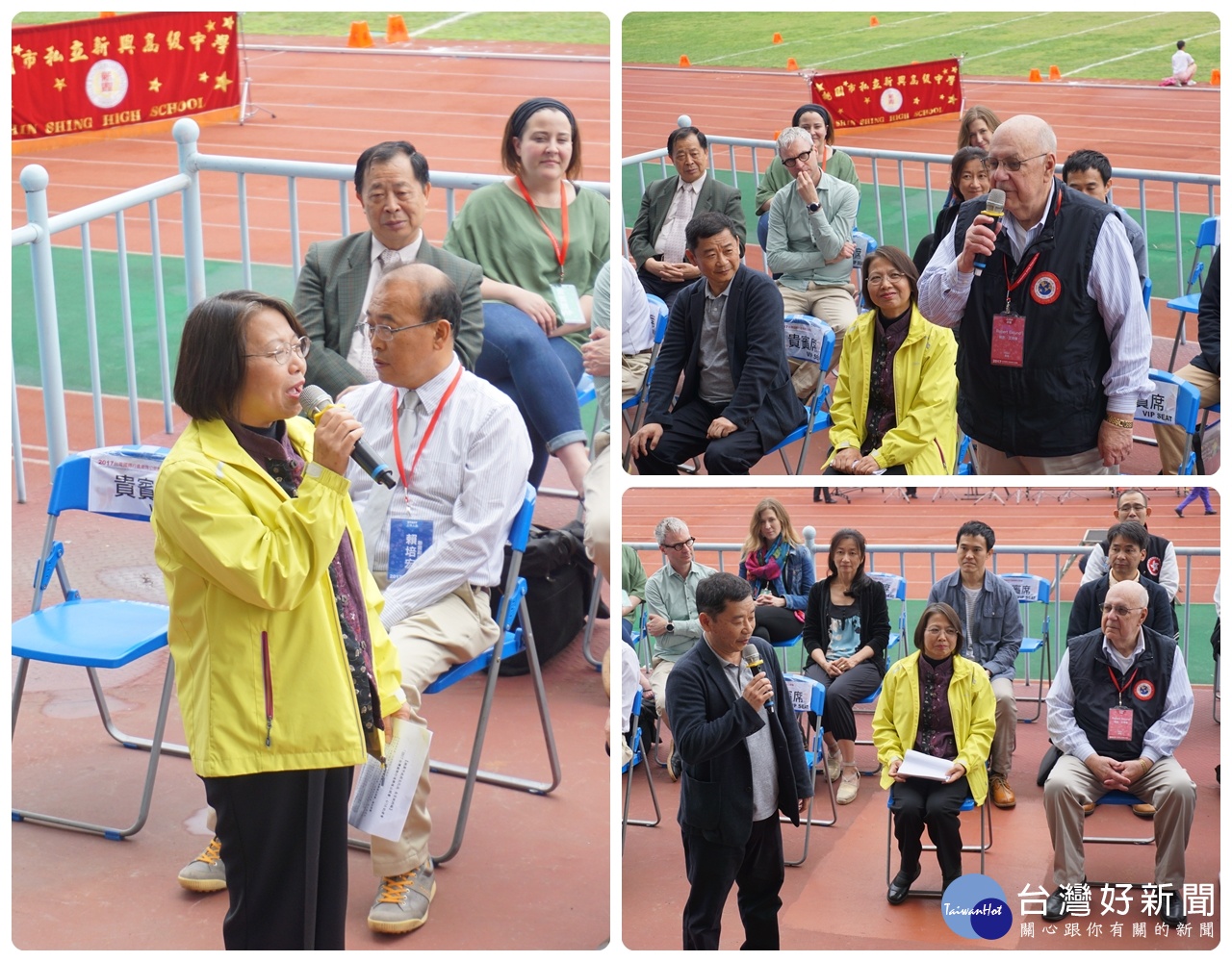 文化局長莊秀美、台灣行進樂隊聯盟執行長黃健能等人於記者會中致詞。