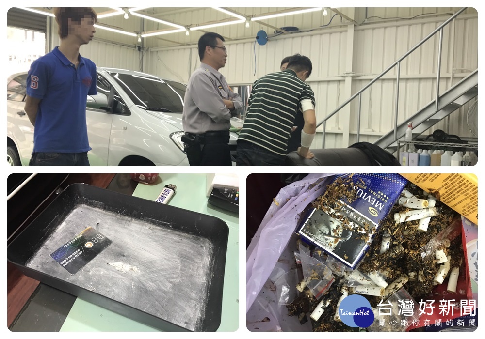 中壢派出所所長黃一航等人在中壢區中北路二段1家洗車場內,查獲三級毒品k他命。