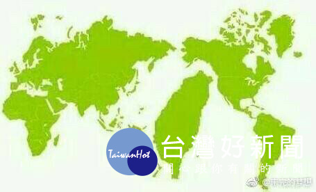 如果台灣這麼大會變怎樣？kuso版世界地圖。（圖／翻攝自PTT）