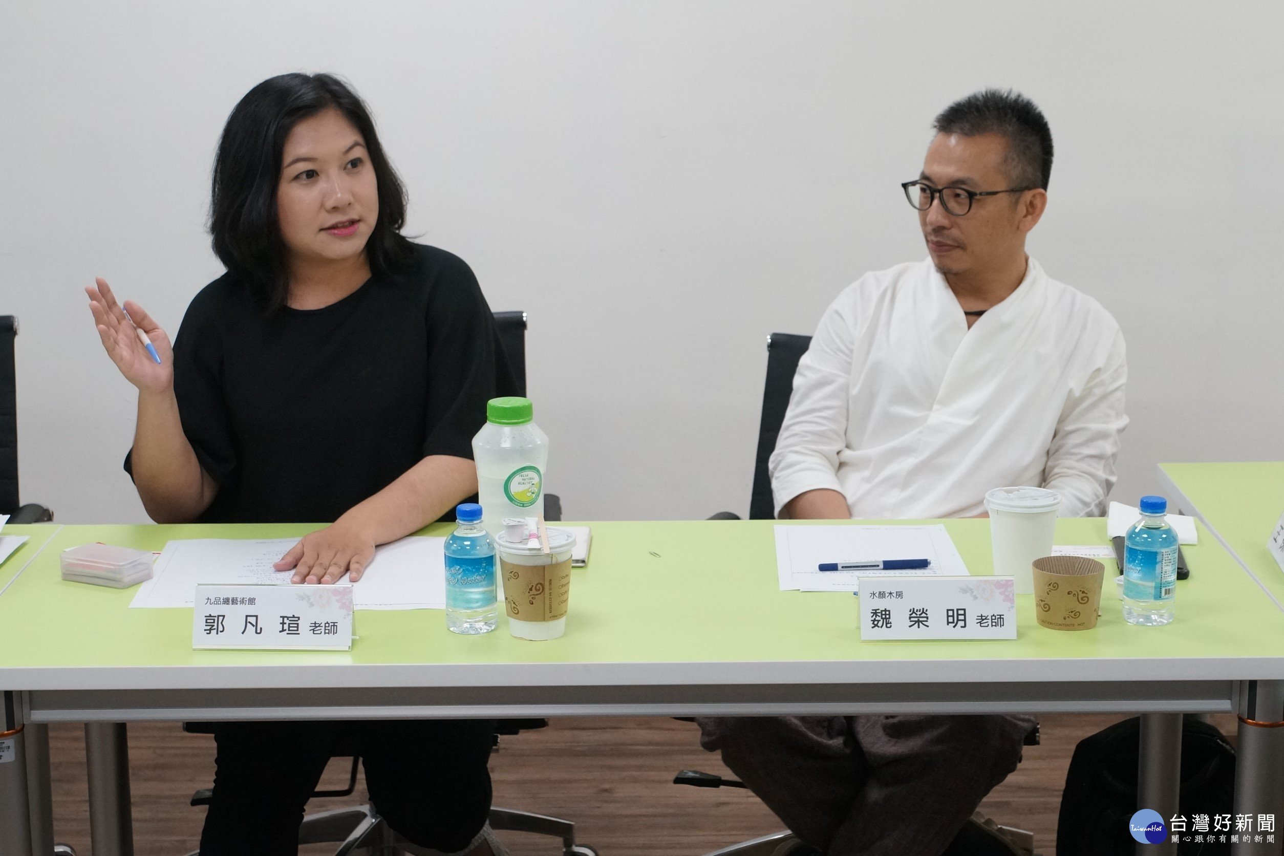 九品纏藝術館郭凡瑄老師談到人力資源與學校合作的重要性,並可藉辦理比賽發掘人才。
