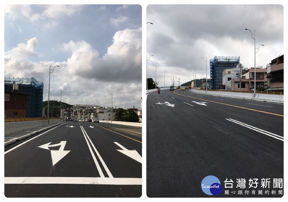 楊梅區校前路交流道道路拓寬工程已竣工,民眾進出五楊高架更方便。