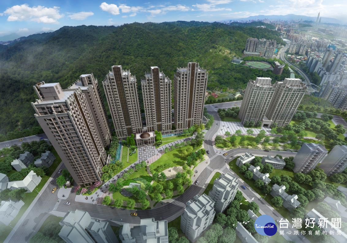 擁有近3500坪大基地的『合陽天擎』綠意充沛。(3D環境示意圖)