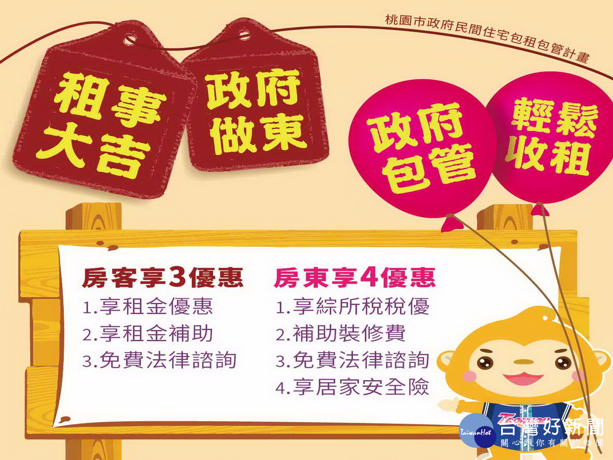 桃市民間住宅包租包管計畫8月1日正式上路。