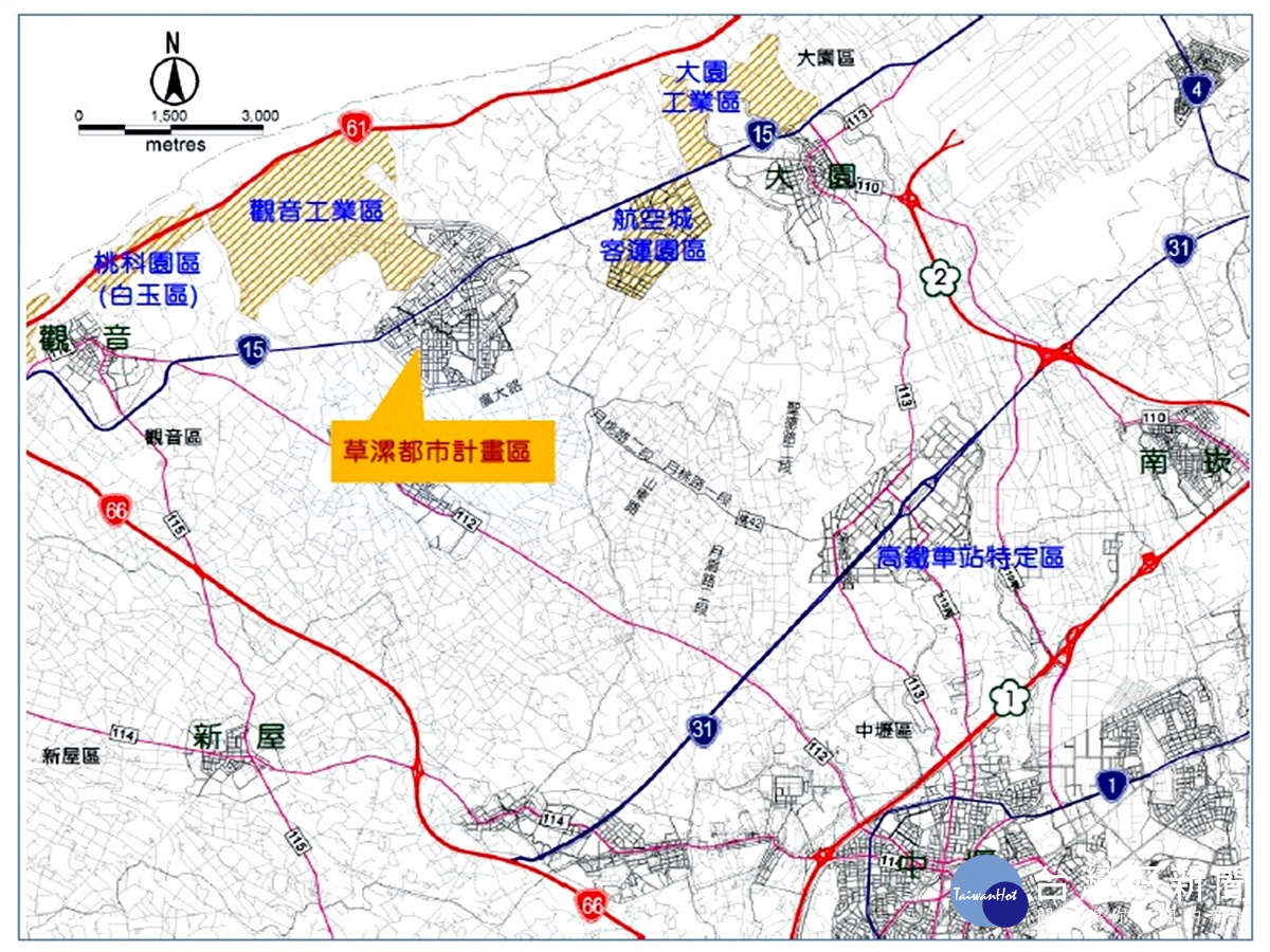 草漯造鎮市地重劃148公頃 38億標案9月上網公告(位置圖)