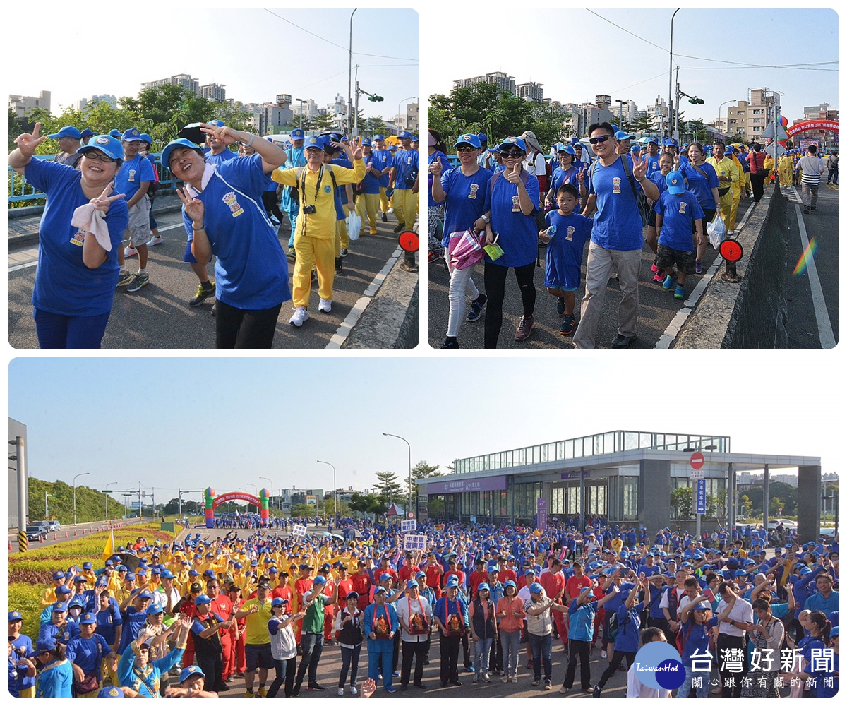 2,000多位民眾參加「桃園母娘文化節~千人環保祈福嘉年華」健走活動,場面盛大熱鬧。