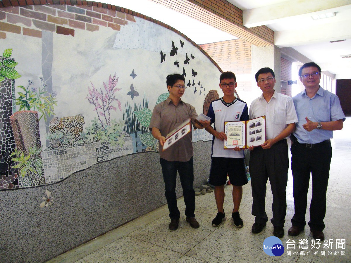 溪湖高中碎磁磚拼花樣 「溪望 幸福」藝術彩繪展現新生命
