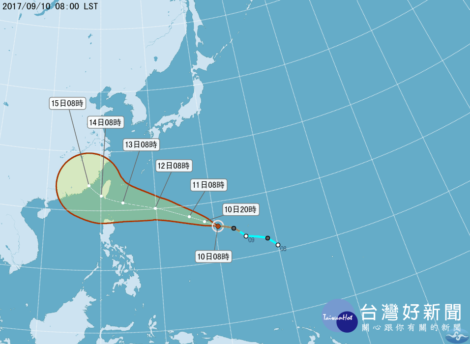 泰利颱風增強進逼台灣中　最快12日海陸警報齊發