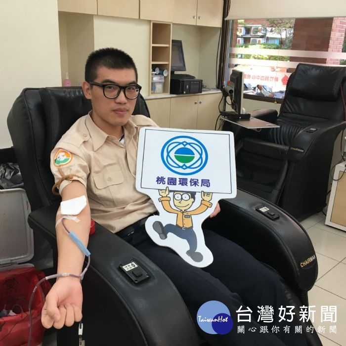 環保局替代役男，參與「暑期百萬cc捐血計畫」，捐出熱血回饋社會。