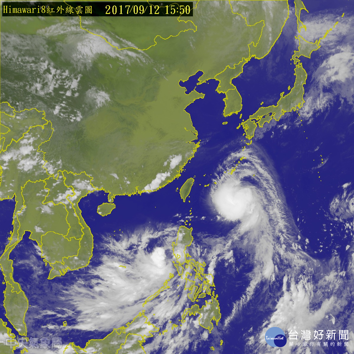 氣象局發布颱風泰利海警　北部、東半部13日下午起風雨增強
