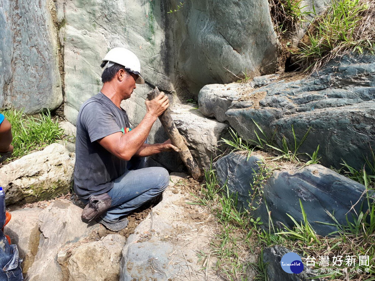 台南公園日式流瀑出現裂縫　設計者北山安夫「飛」來修復