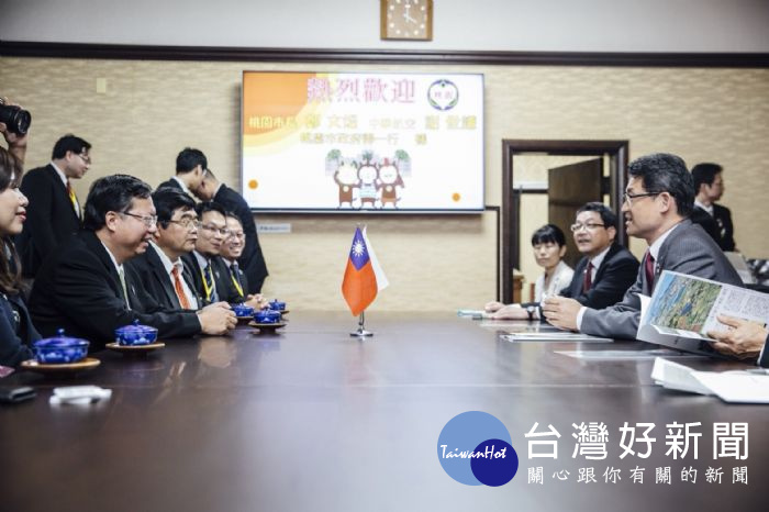 桃園市長鄭文燦率市府團隊,拜會宮崎縣知事河野俊嗣。