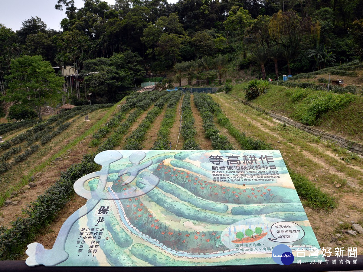 自導式解說牌,介紹水土保持設施(圖/大地工程處提供)