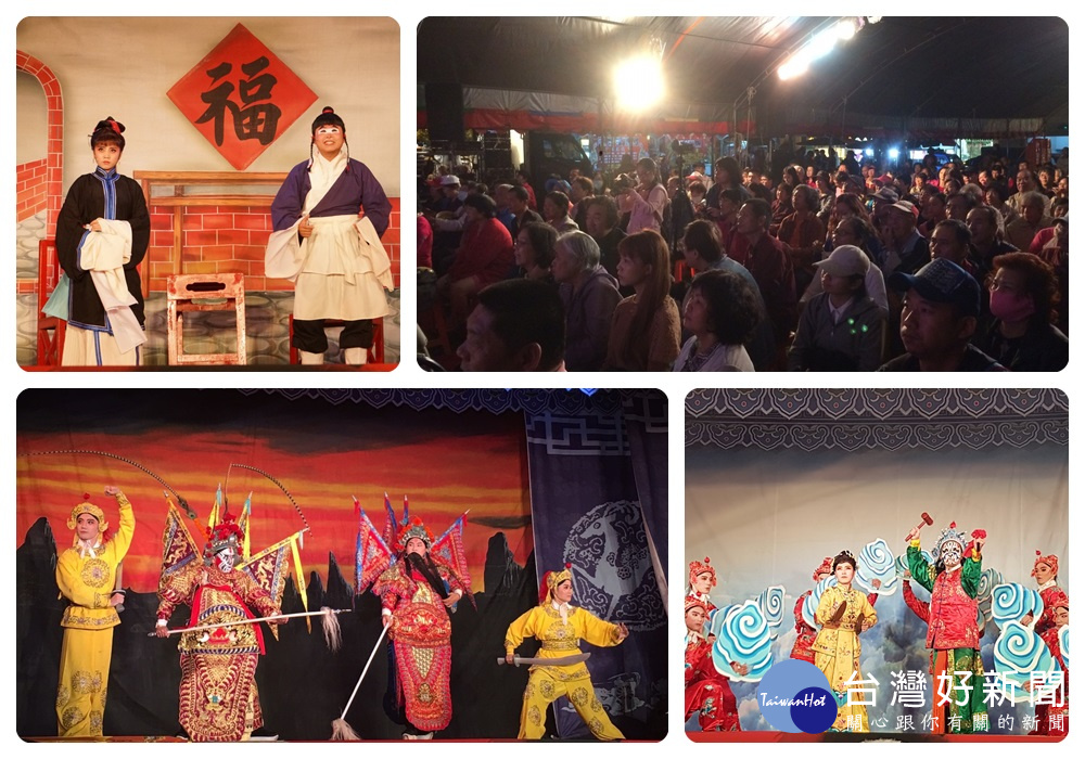 榮興客家採茶劇團於桃園區陽明公園演出壓軸好戲《鹽甕記》。