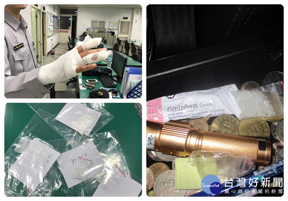 緝捕過程中警員胡木杰不慎遭破碎的玻璃劃傷,但仍忍痛將聞男逮捕,帶回偵辦。