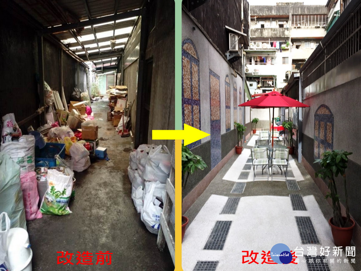 配合用戶接管進行後巷環境改造實景圖。