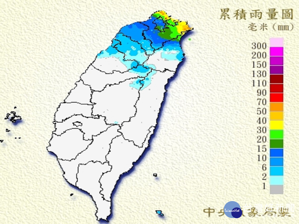 北台灣週末濕冷。(圖/中央氣象局提供)