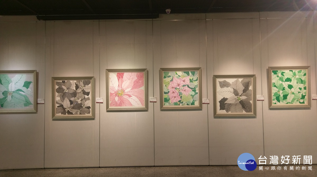 「我的美學生活」翁金珠鋼筆畫展中的花-系列作品。
