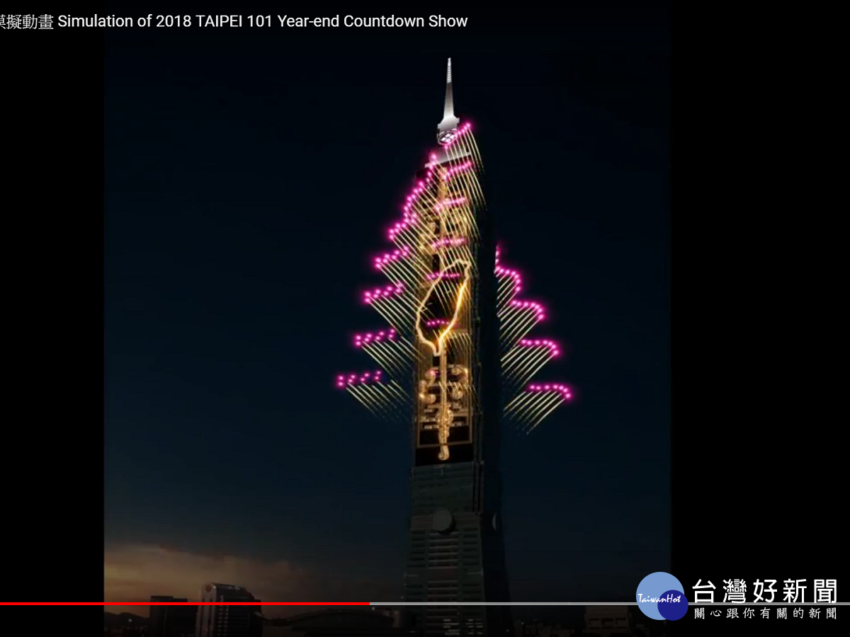 2018台北101新年大秀模擬動畫(圖/翻攝台北101YOUTUBE)