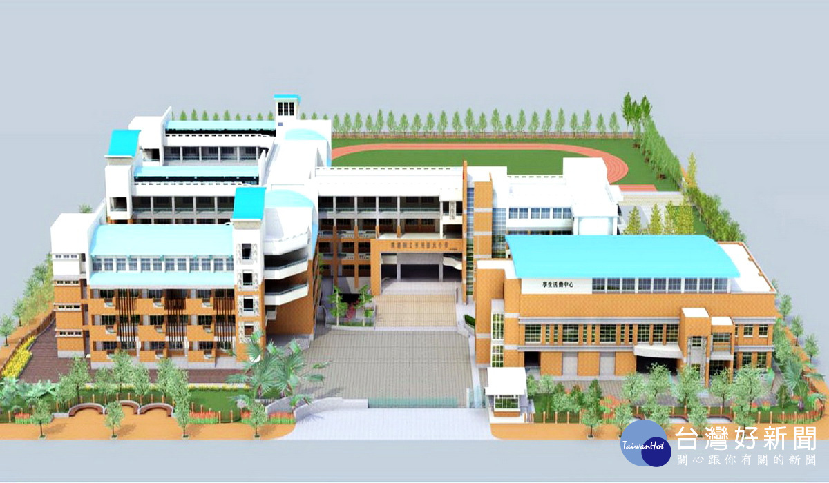 桃園市立青埔國民中學增建活動中心模擬圖。