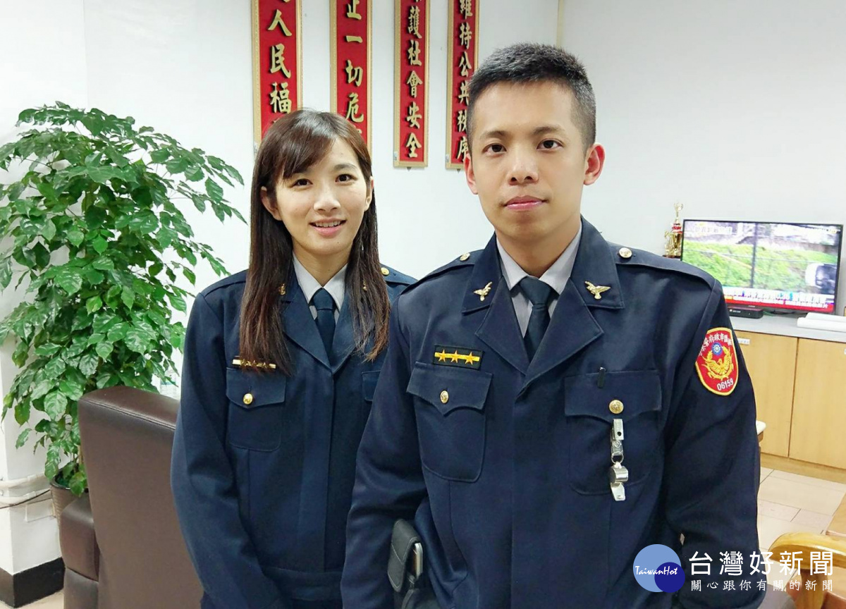 警員許育方、徐潔如,2人因警察工作相識相戀 1月7日舉辦訂婚喜宴。