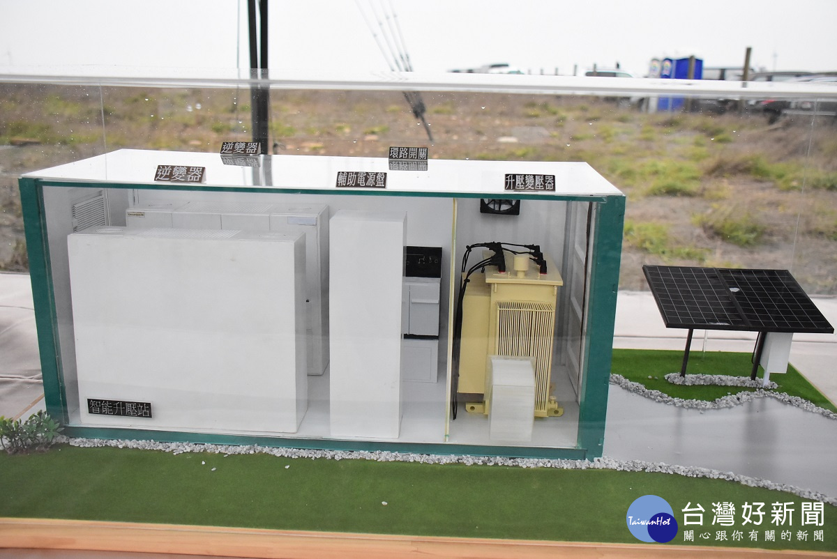 太陽光電新建工程模型。圖/記者鄧富珍攝