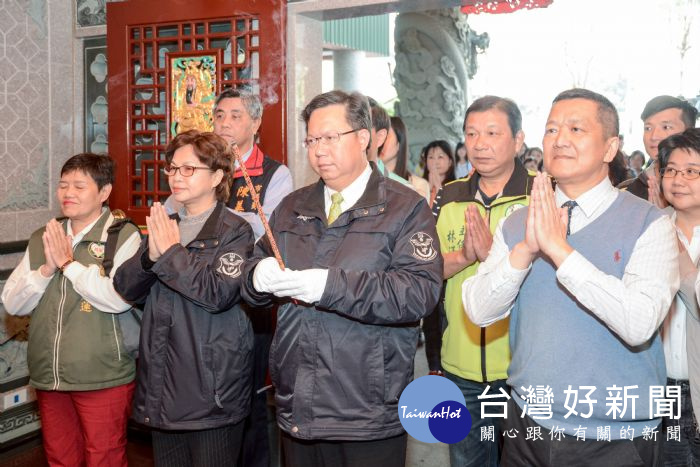 桃園市長鄭文燦,出席桃園市土地公文化館福德宮慶讚福德正神壽誕。