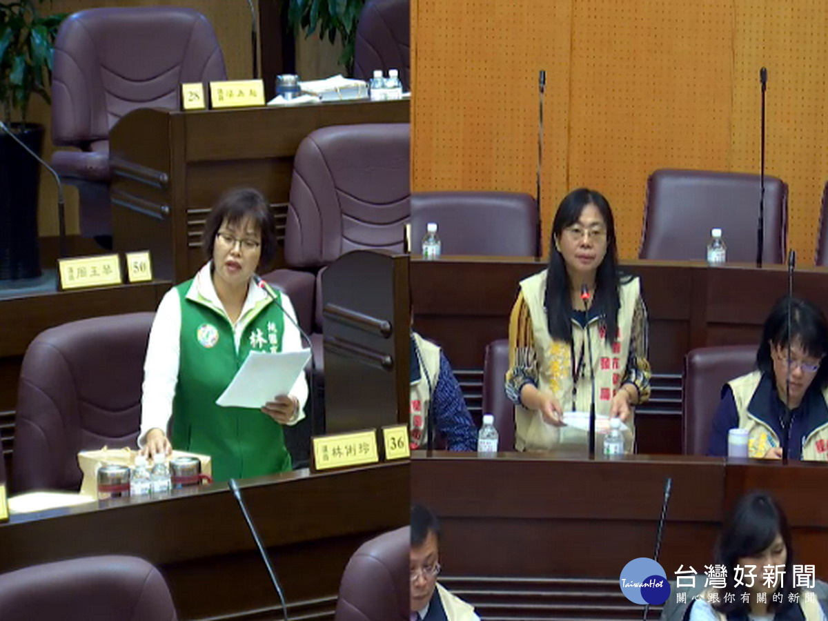 桃園市議員林俐玲質詢桃園市產業發展條例施行成效,招商科長游慧玲答覆執行成果。