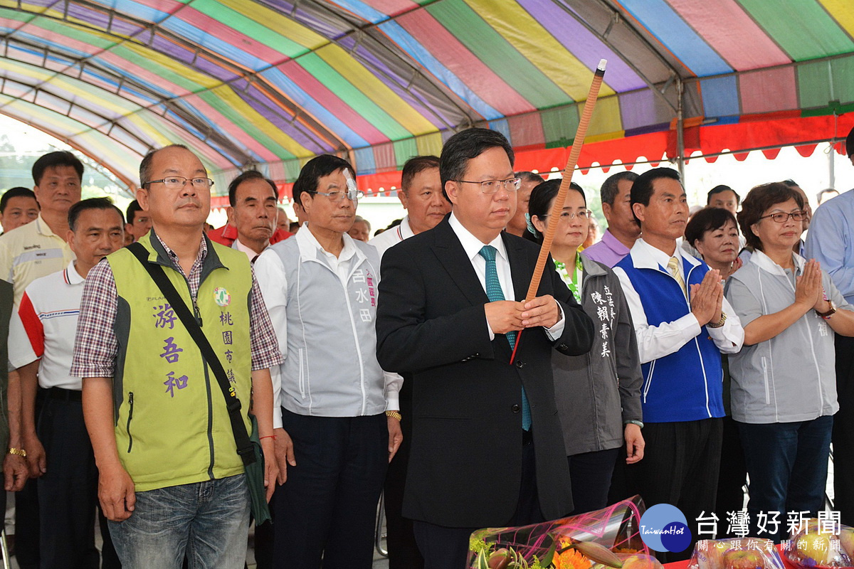 桃園市長鄭文燦主持大園生命紀念館啟用典禮工程竣工謝土法會。