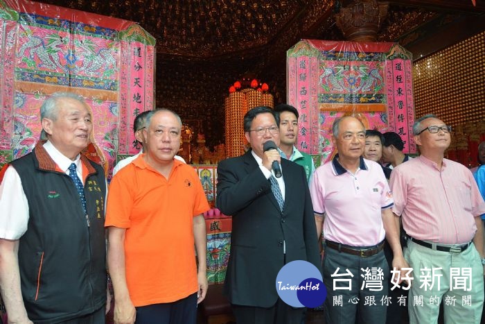 鄭市長表示,祈求媽祖讓所有虔誠者得到福報,讓每個人的善心善念能夠實現,也保佑桃園發展。