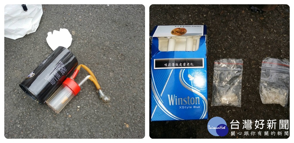 警方在失竊車輛中搜出廖男的隨身物品,裡面藏有2小包安非他命及1組吸食器。