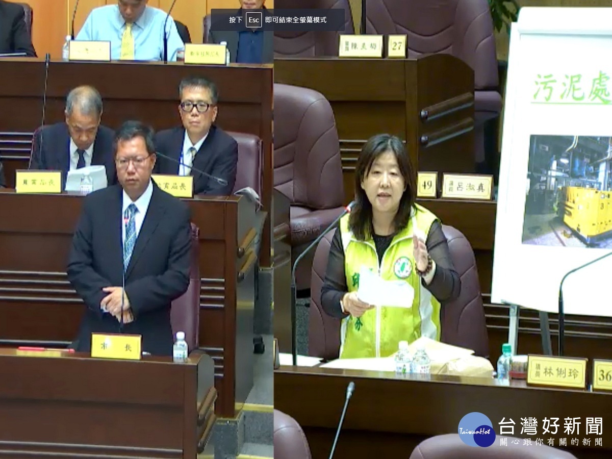 桃園市議員邱素芬在總質詢中,向市長鄭文燦提出「借鏡大阪 進步桃園」的建議。