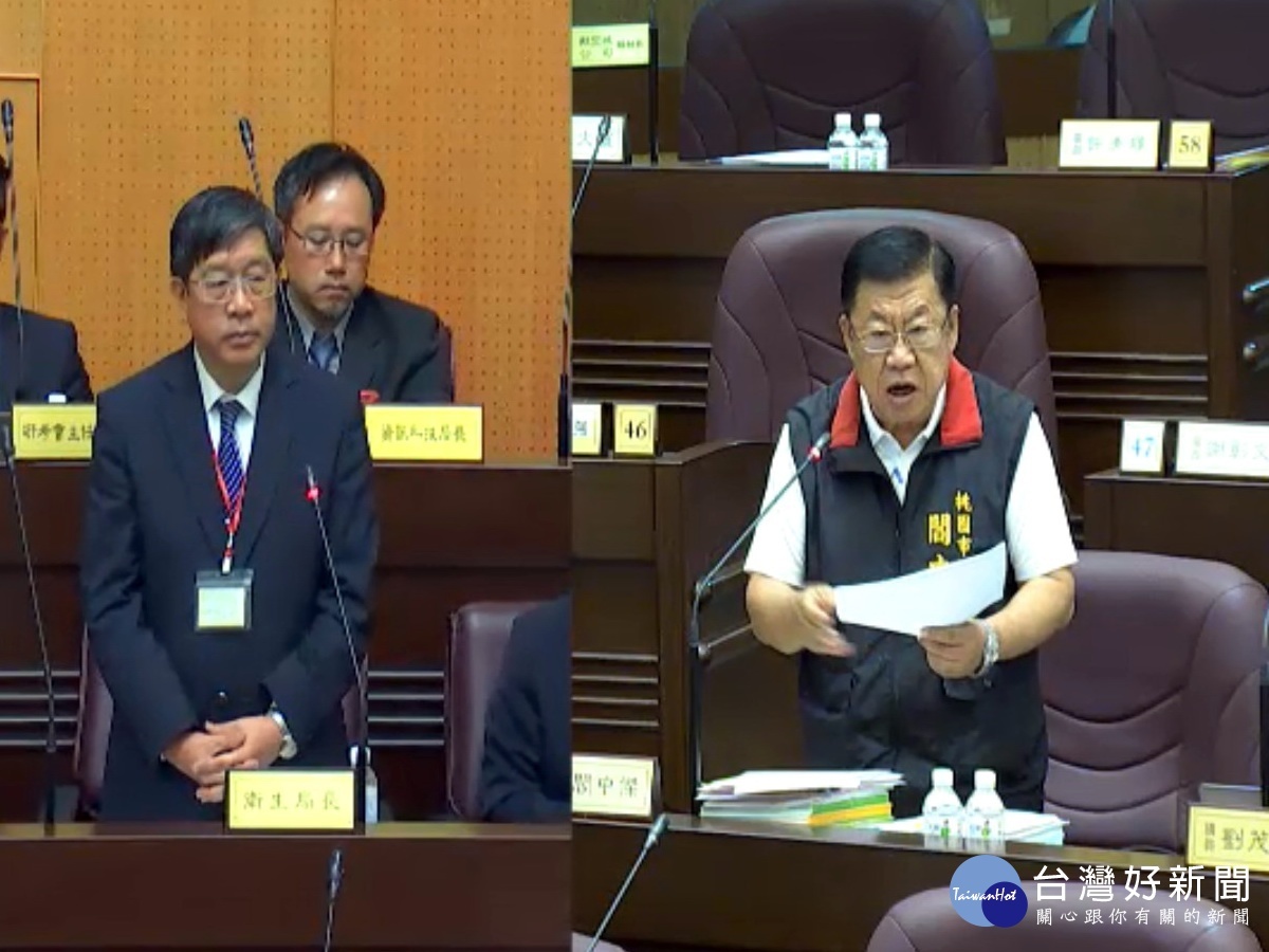 針對「雁行專案計畫」,桃園市議員閻中傑質詢衛生局長王文彥。