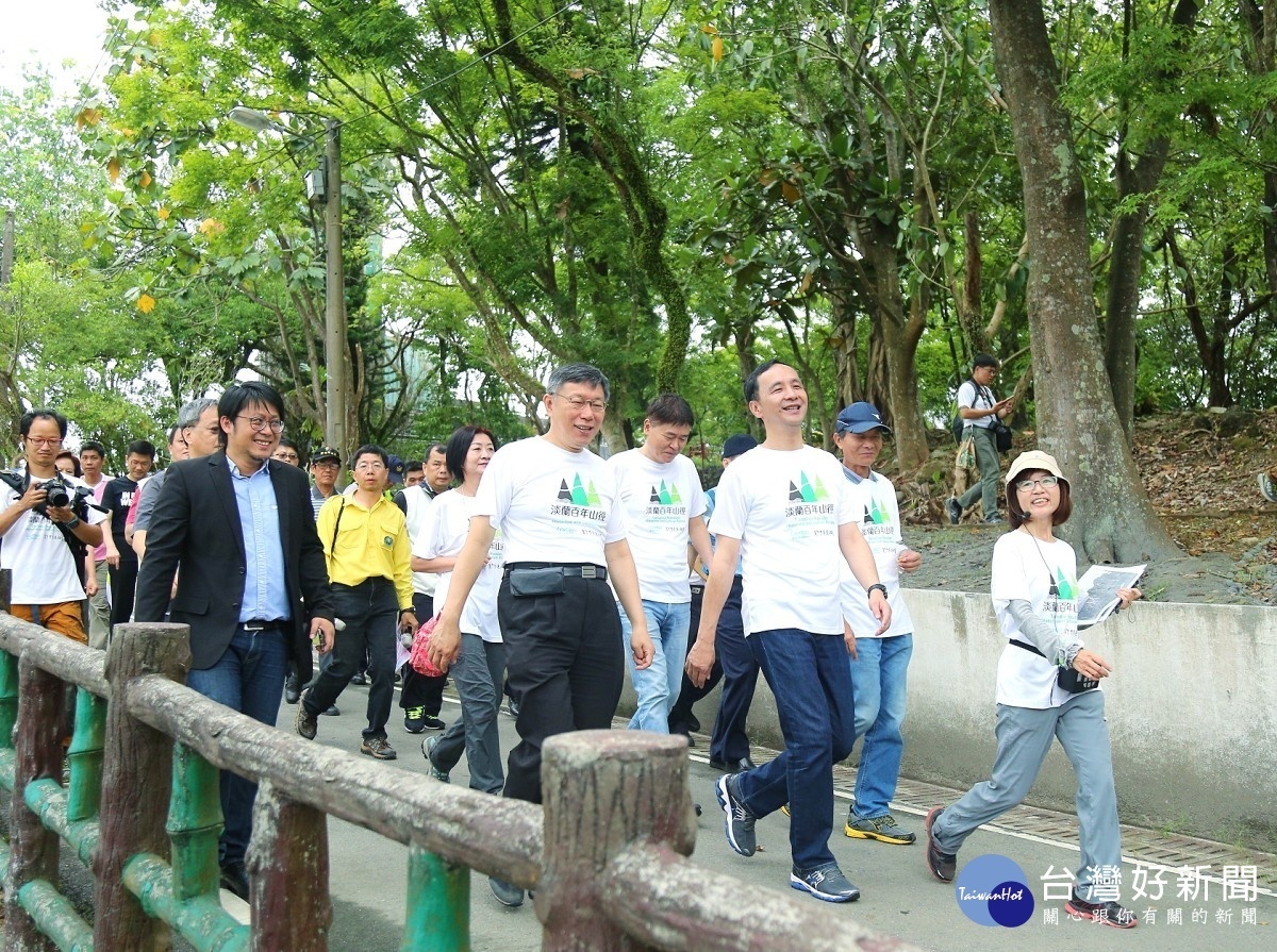 新北市長朱立倫2日出席於雙溪區舉辦的2018台灣步道日-淡蘭百年山徑國家級綠道啟動記者會。(圖/新北市府提供)