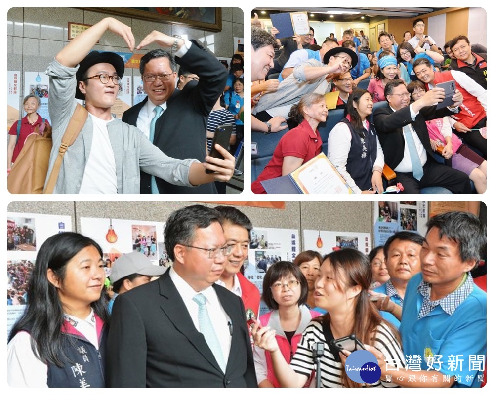 桃園市長鄭文燦前往文化局,出席「桃園市107年NPO行銷工作坊成果記者會」。