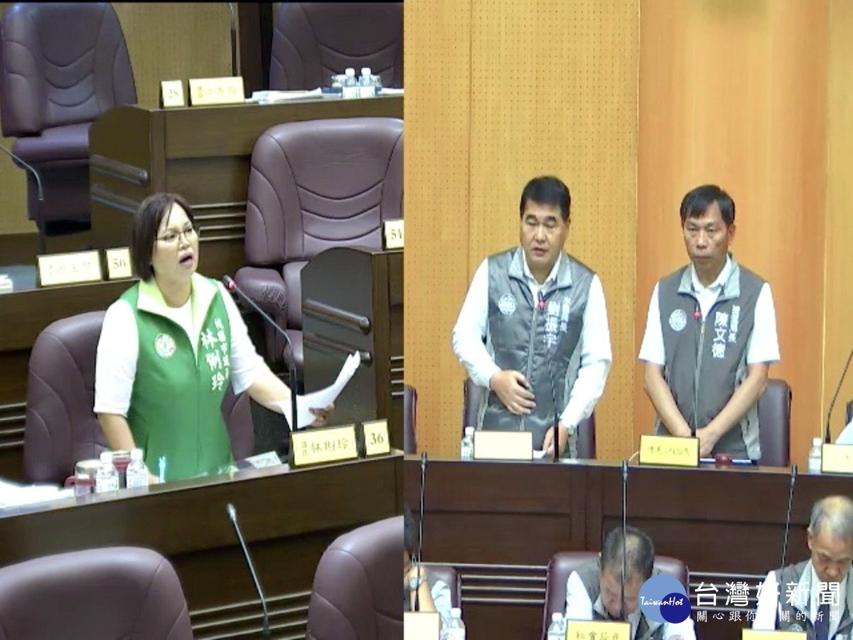 針對山鶯路段分洪及桃林鐵路活化工程,桃園議員林俐玲質詢水務局長劉振宇、捷運局長陳文德。