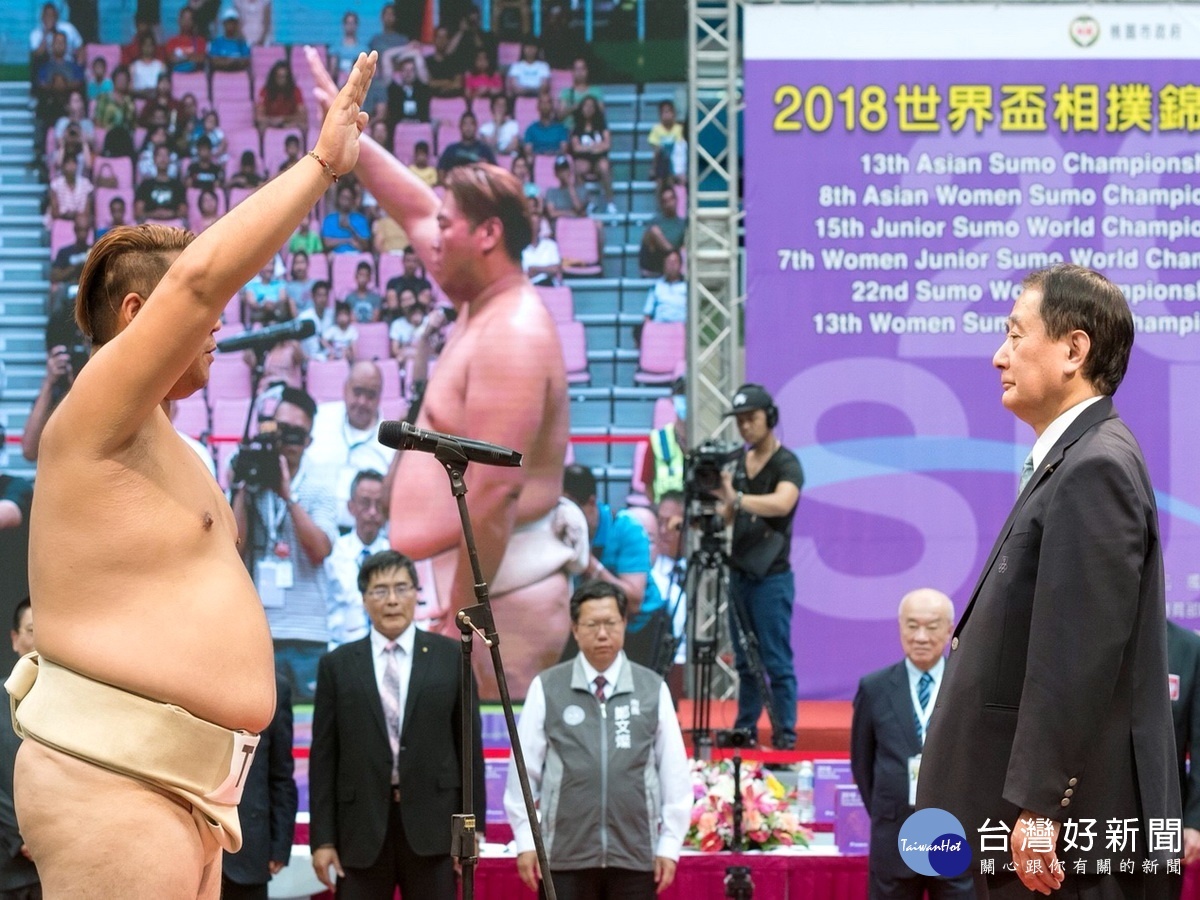 2018世界盃相撲錦標賽暨亞洲盃相撲錦標賽開幕典禮中，選手代表宣誓。