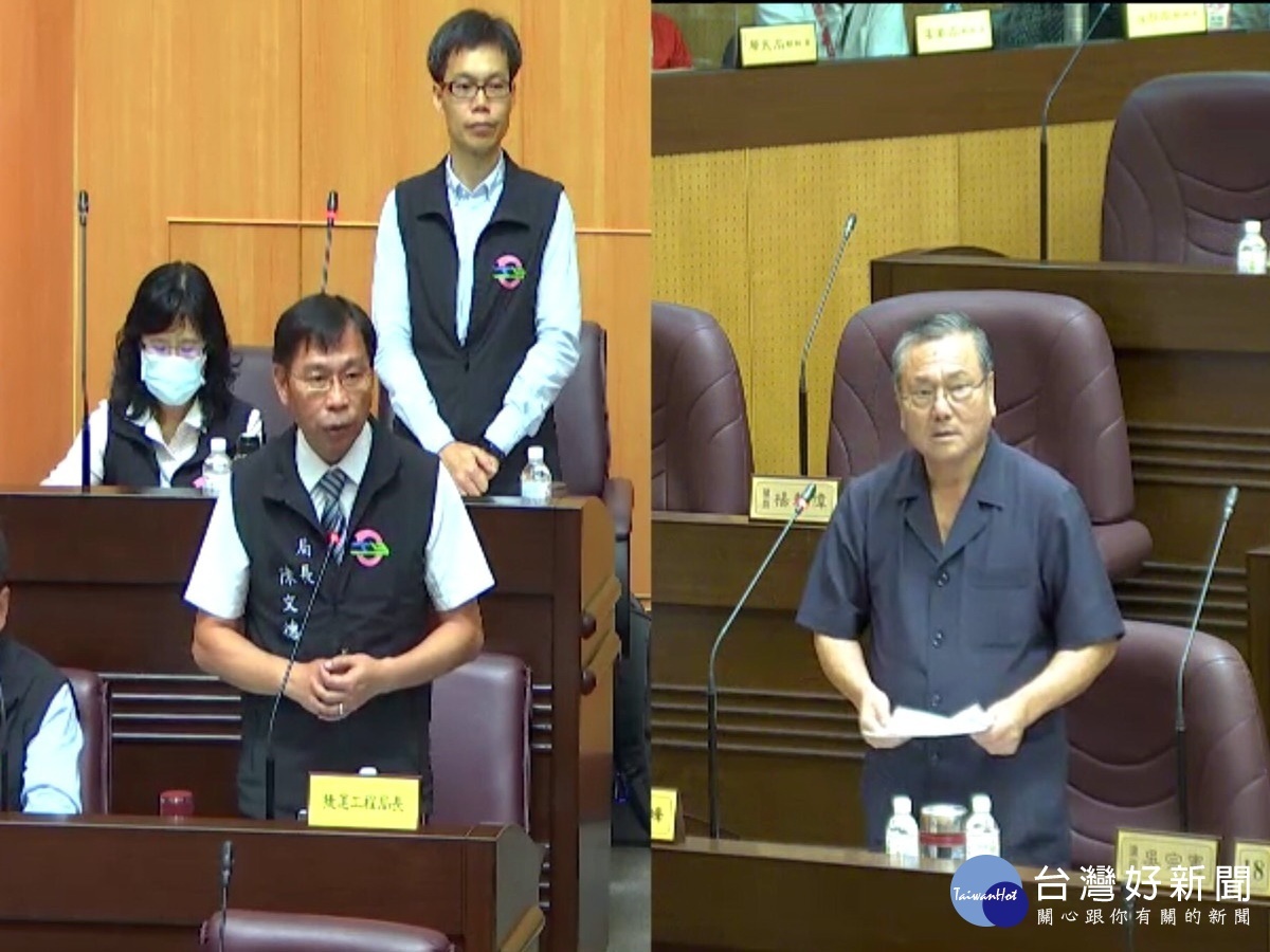 桃園市議員林正峰質詢捷運局長陳文德。