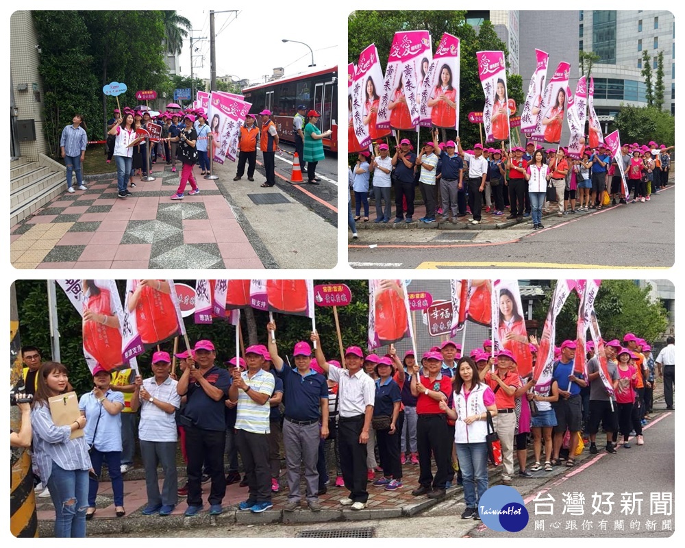 在支持者的簇擁下,黃朱秀娥懇求鄉親給予機會,將楊梅建構成為一個優質的生活場域。