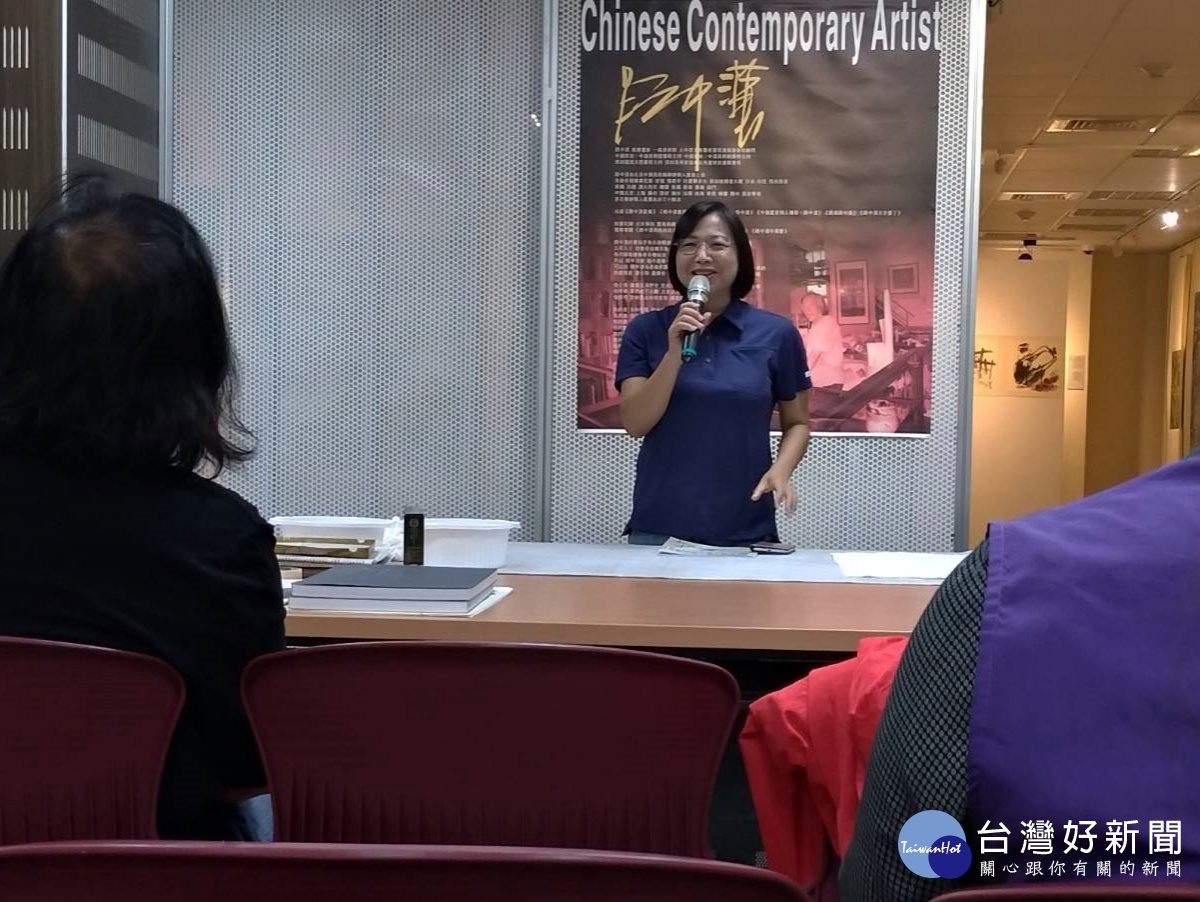 海峽兩岸藝術名家聯展 桃園市土地公文館展出(文化局長莊秀美致詞)