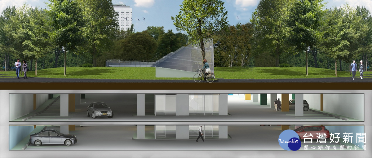 前瞻基礎建設計畫補助停車場興建工程地下停車場模擬圖/彰化縣政府工務處提供