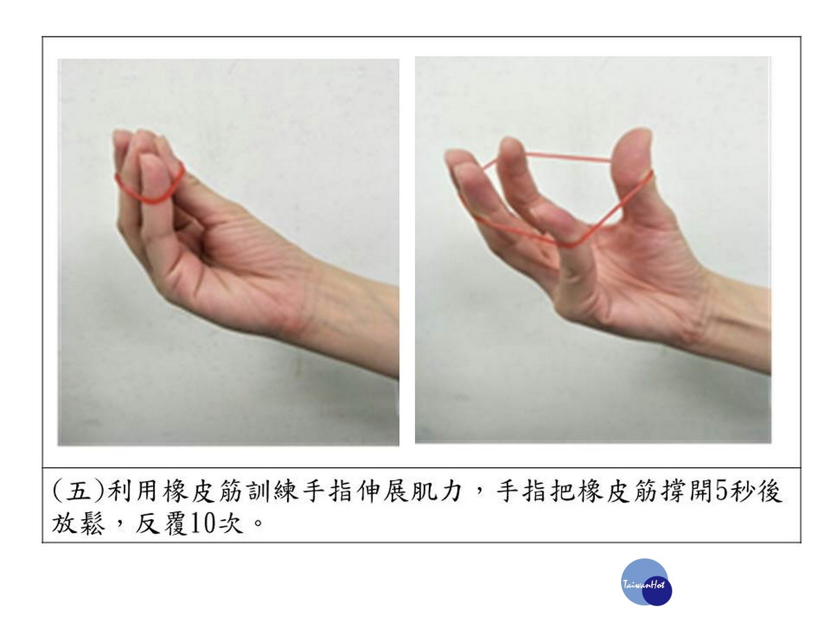 這樣做可防媽媽手。(南投醫院提供)