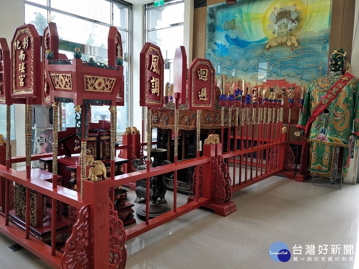 彰化市媽祖文化館之媽祖進香文物相關陳列。圖/記者鄧富珍攝