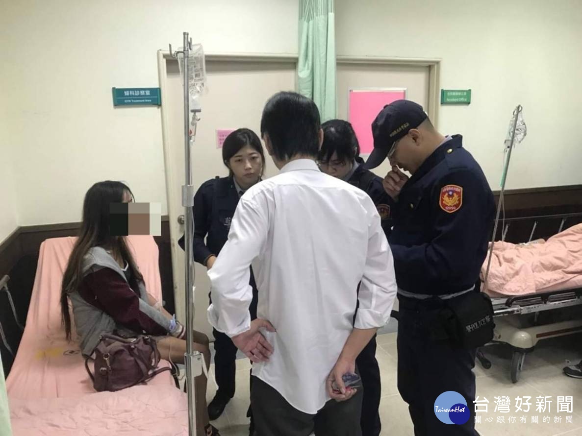 女子誤食硫酸,蘆竹警方協助救醫