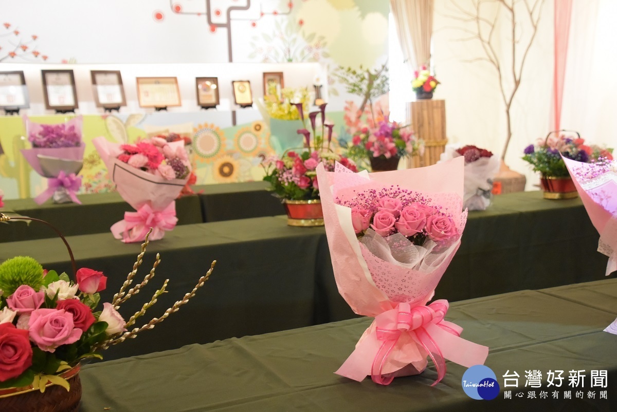 田尾花卉多元行銷推廣會中的花束展覽。