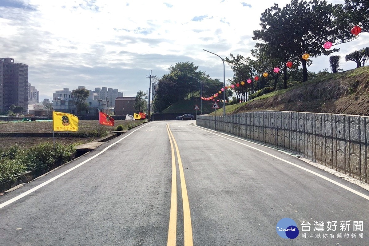 桃園市桃園區國際路一段401巷拓寬工程完工後現況。
