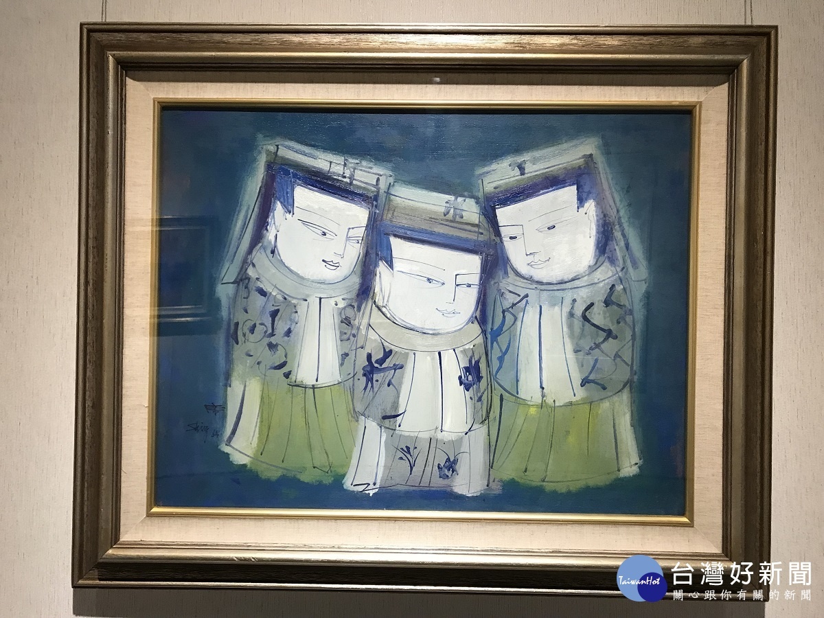 席德進大師作品「三人」。圖/記者鄧富珍攝