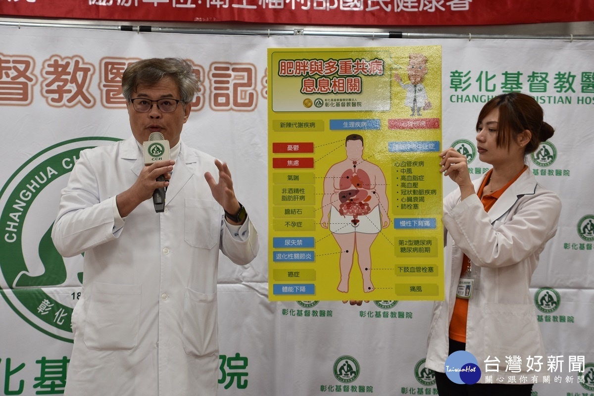 杜思德醫師(左)表示,肥胖從心理、生理及新陳代謝疾病,造成很多的共病。