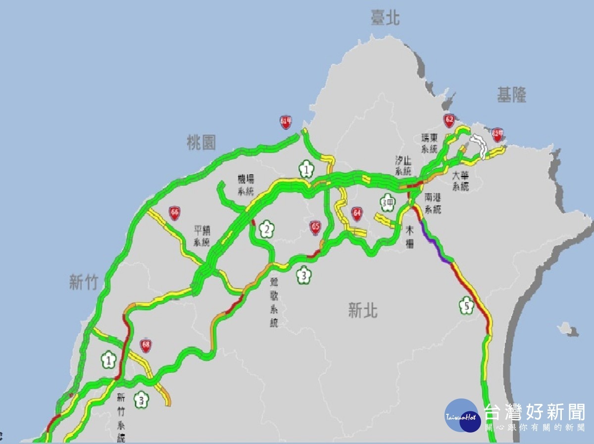 連假首日國道多處路段壅塞　國5石碇到坪林時速不到20 台灣好新聞 第1張