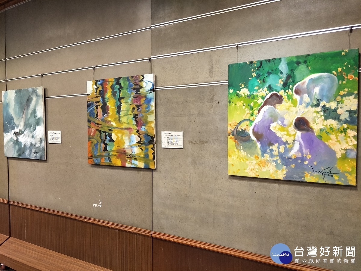 緬甸國寶藝術家吳倫覺畫作圖/記者鄧富珍攝