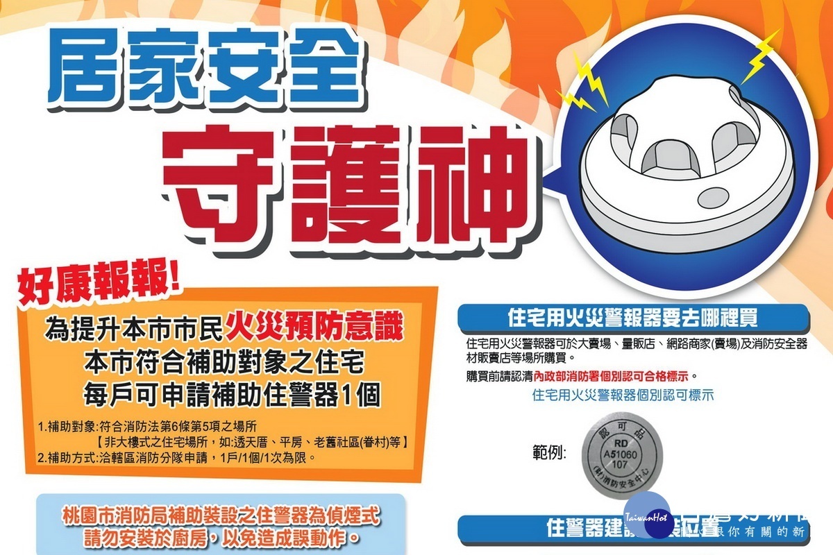 桃市住警器補助啟動　消防局籲民眾儘速申請 台灣好新聞 第2張